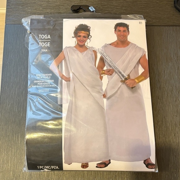 Halloween Costumes Pants - White Unisex Toga Costume